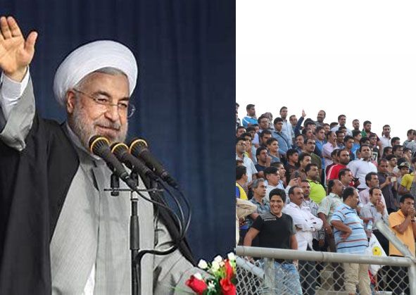حضور هواداران پارس جم در سفر رئیس جمهور روحانی؛ نتیجه بخش یا نمایشی؟!